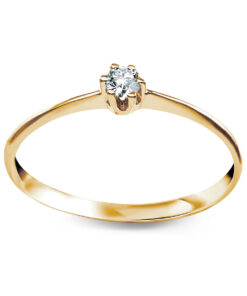 delikatny pierścionek z żółtego złota 333 z cyrkonią