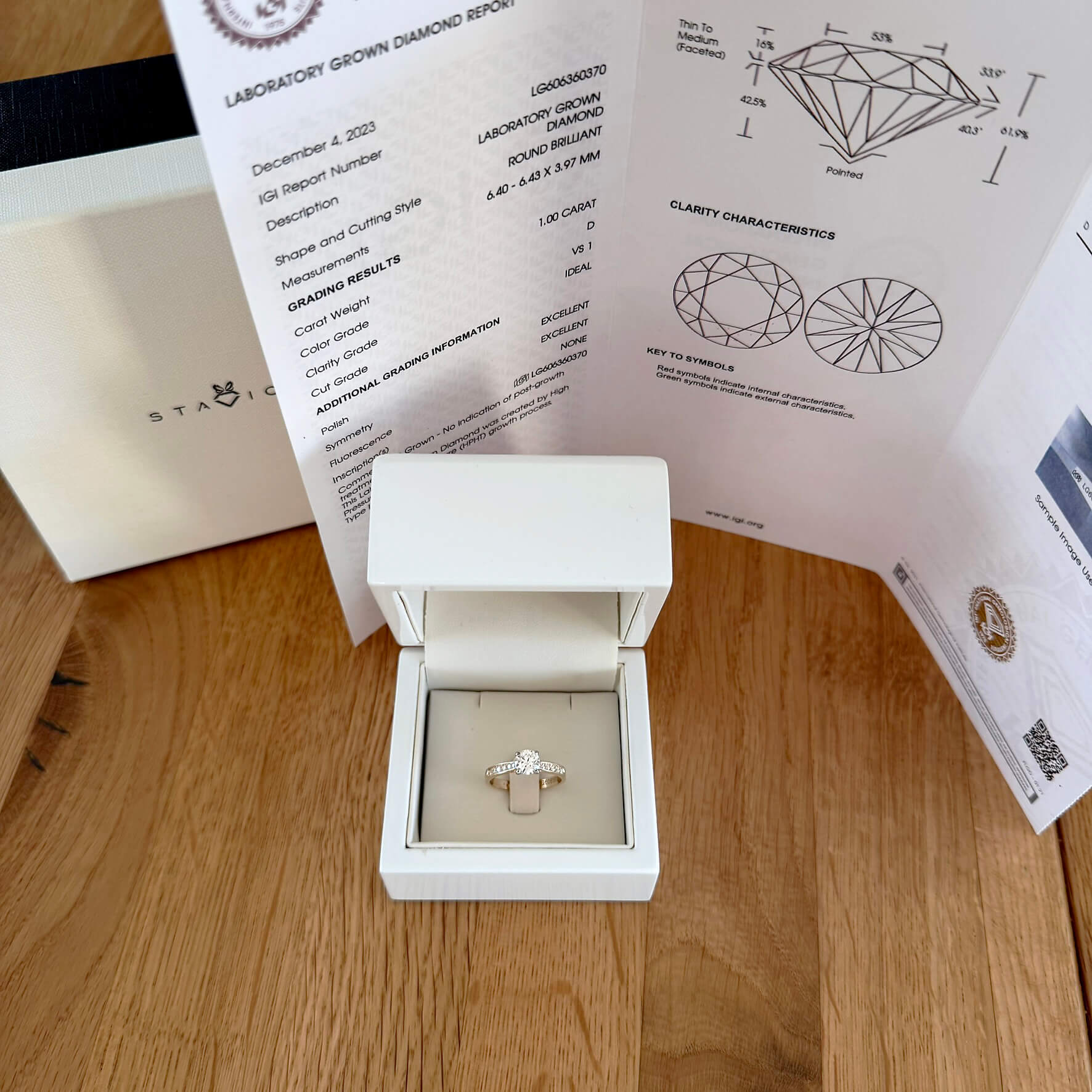 Staviori® Must Have | pierścionek zaręczynowy z 1ct diamentem laboratoryjnym D/VS1 - Obrázek 3