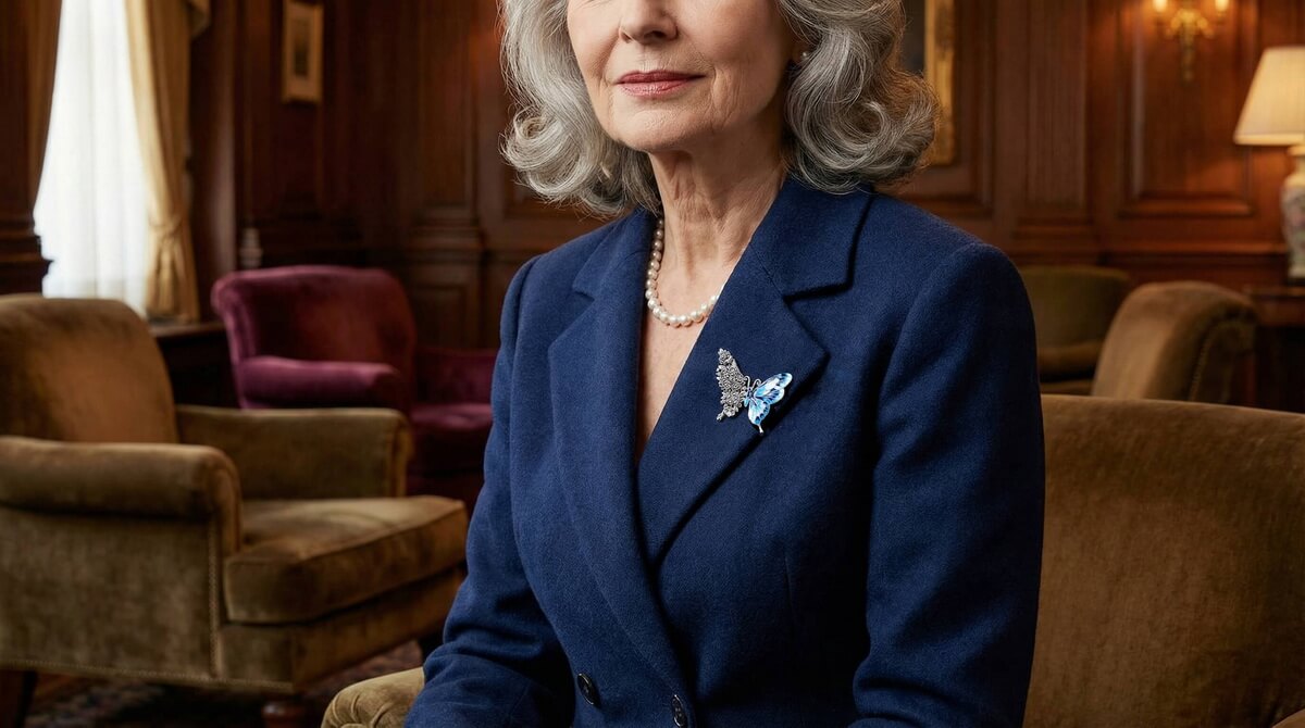 Broszka srebrna motyl z markazytami i kolorową emalią - obrazek 4