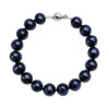 srebrna bransoletka czarne perły