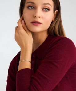 Alternatywny widok Złota bransoletka klasyczna w żółtym złocie próby 333