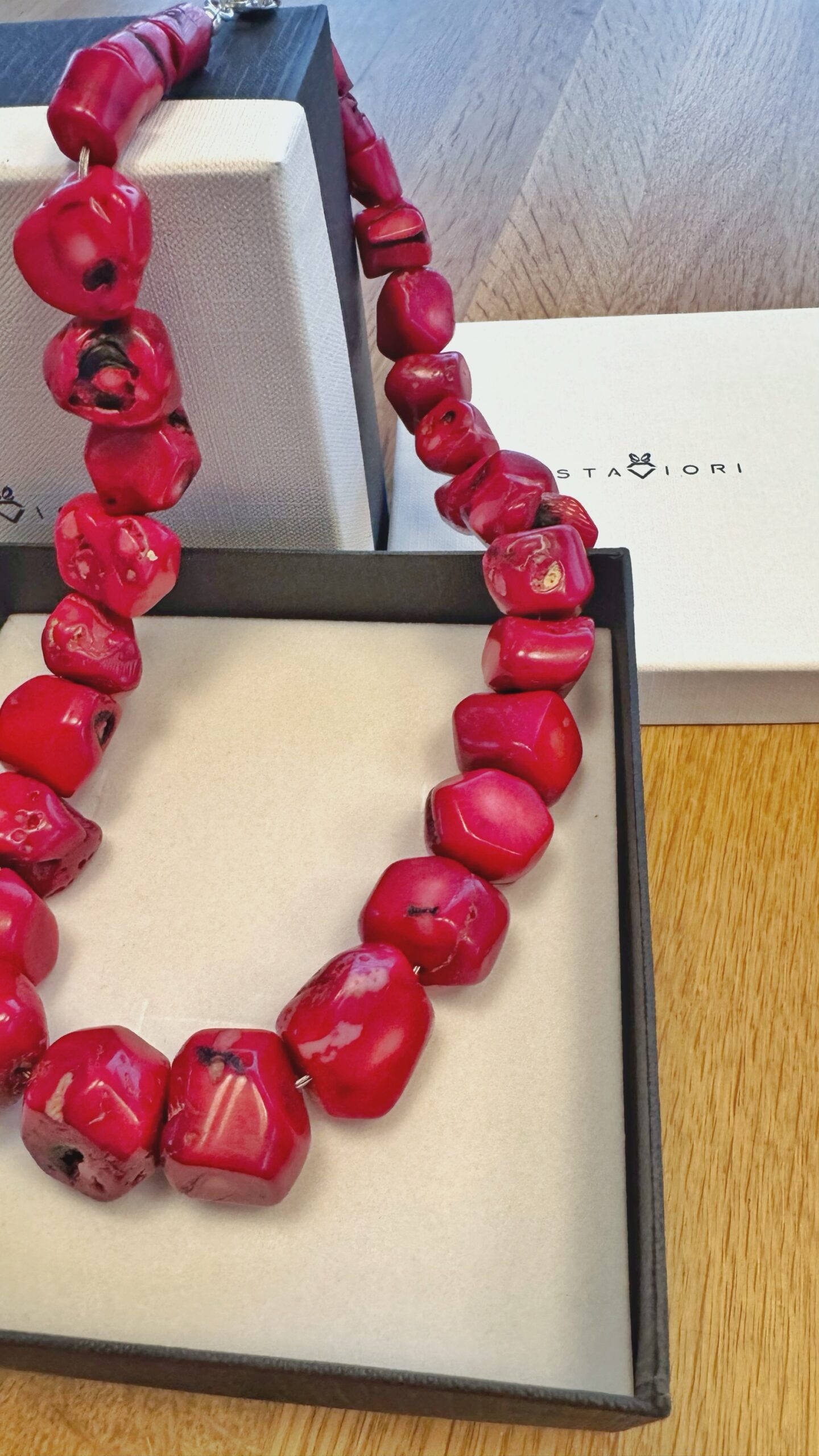 naszyjnik z naturalnych korali ze srebrem 0.925 | 51cm – Bild 3