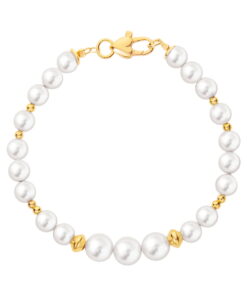 Bransoletka srebrna pozłacana z muszlami | BSN6722Y