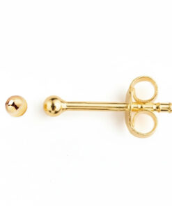 Srebrny pozłacany malutki kolczyk kuleczka 2mm | KS01688Y ( 1szt )