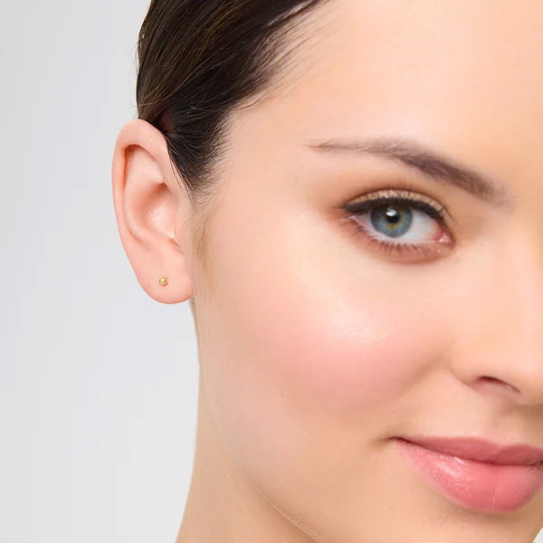 Srebrny pozłacany malutki kolczyk kuleczka 2mm | KS01688Y ( 1szt ) - Obrázek 2