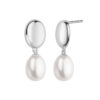 Piękne wiszące srebrne kolczyki z naturalnymi perłami | KDN6720