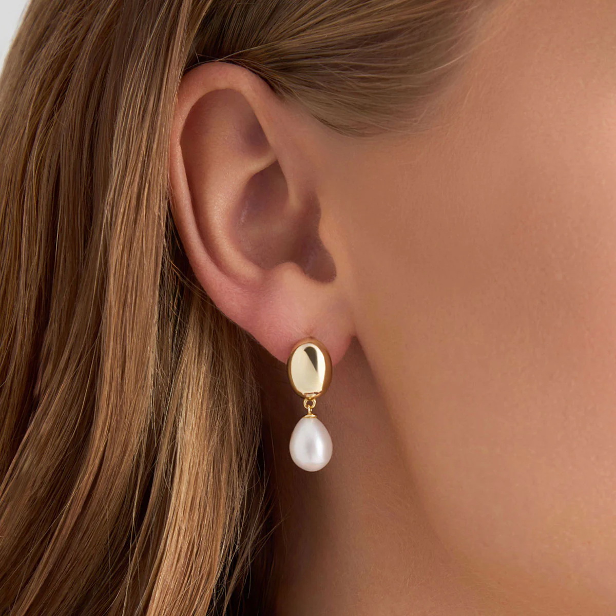 Piękne wiszące pozłacane kolczyki z naturalnymi perłami | KDN6720Y – Bild 4