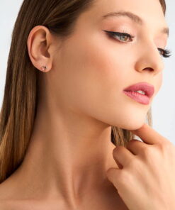 Alternatywny widok kolczyki serca z diamentami z żółtego złota 585  KZD6724