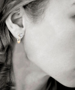 Alternatywny widok Piękne kolczyki z brylantami 0,40ct z białego i żółtego złota