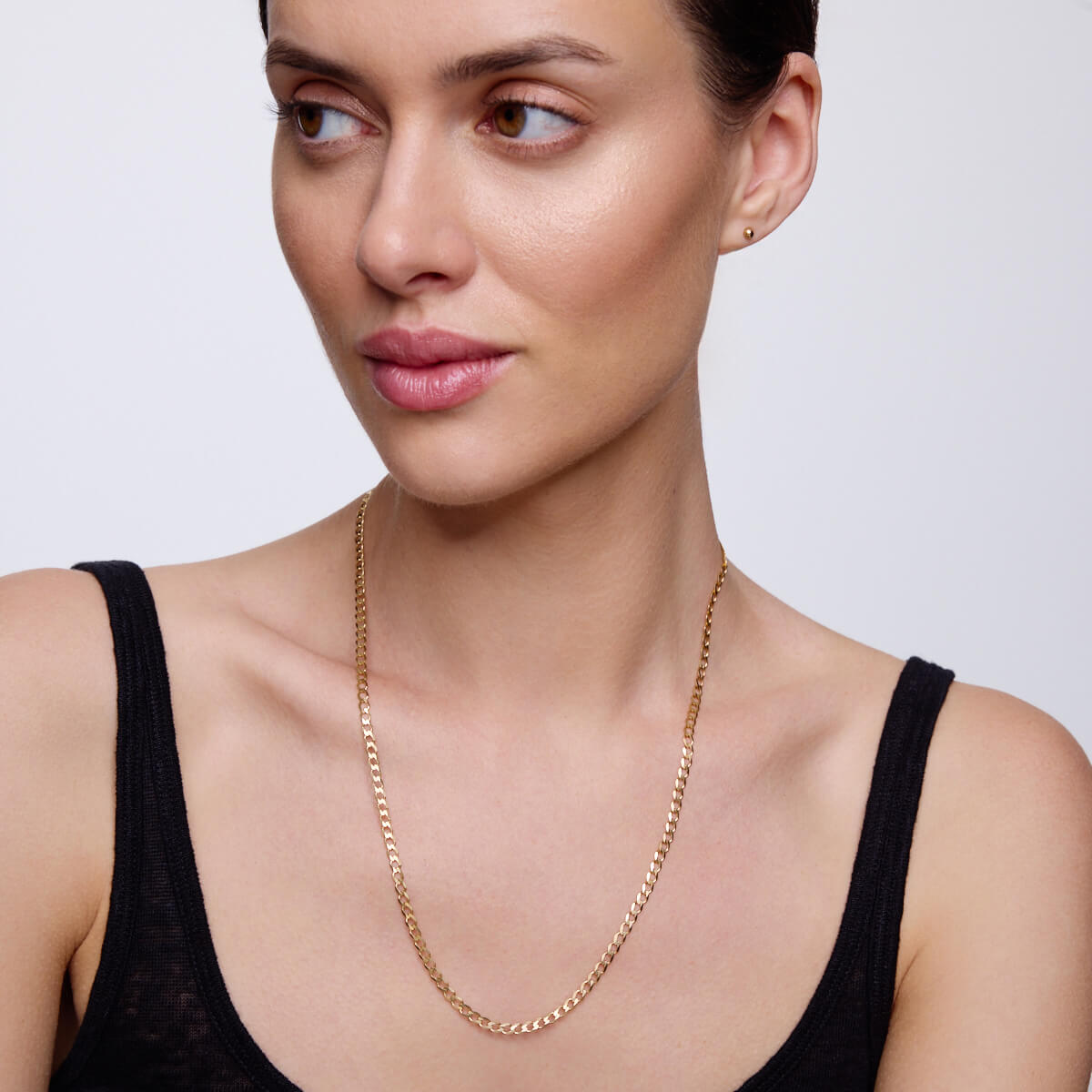 Złoty łańcuszek 585 pancerka pełna 55cm | LZX4246 - obrazek 4