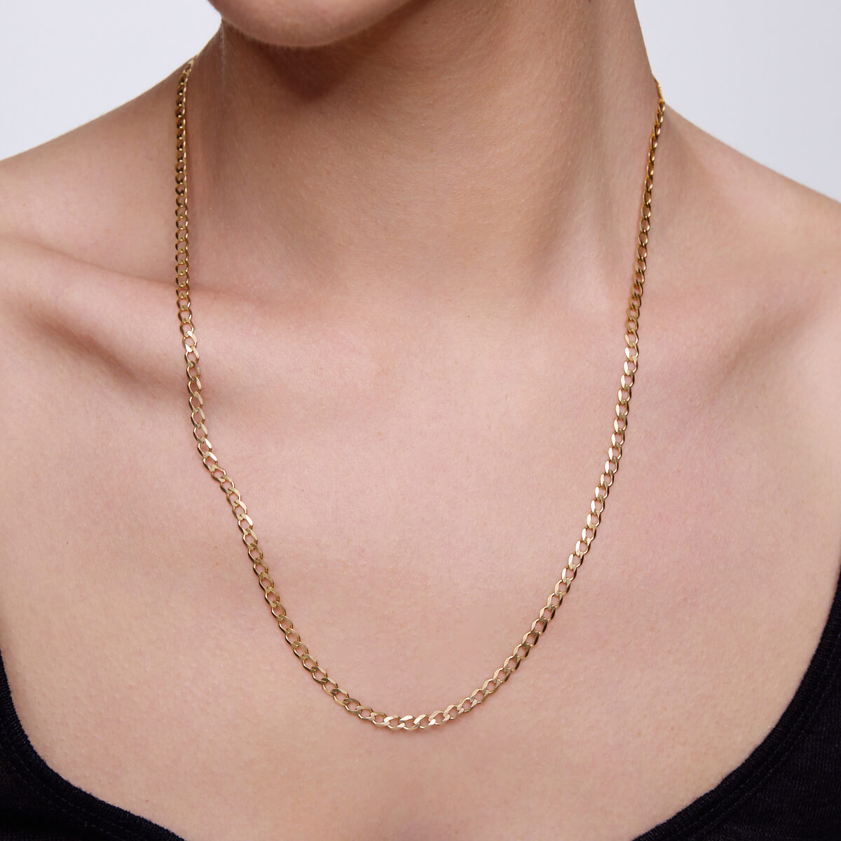 Złoty łańcuszek 585 pancerka pełna 55cm | LZX4246 - obrazek 2