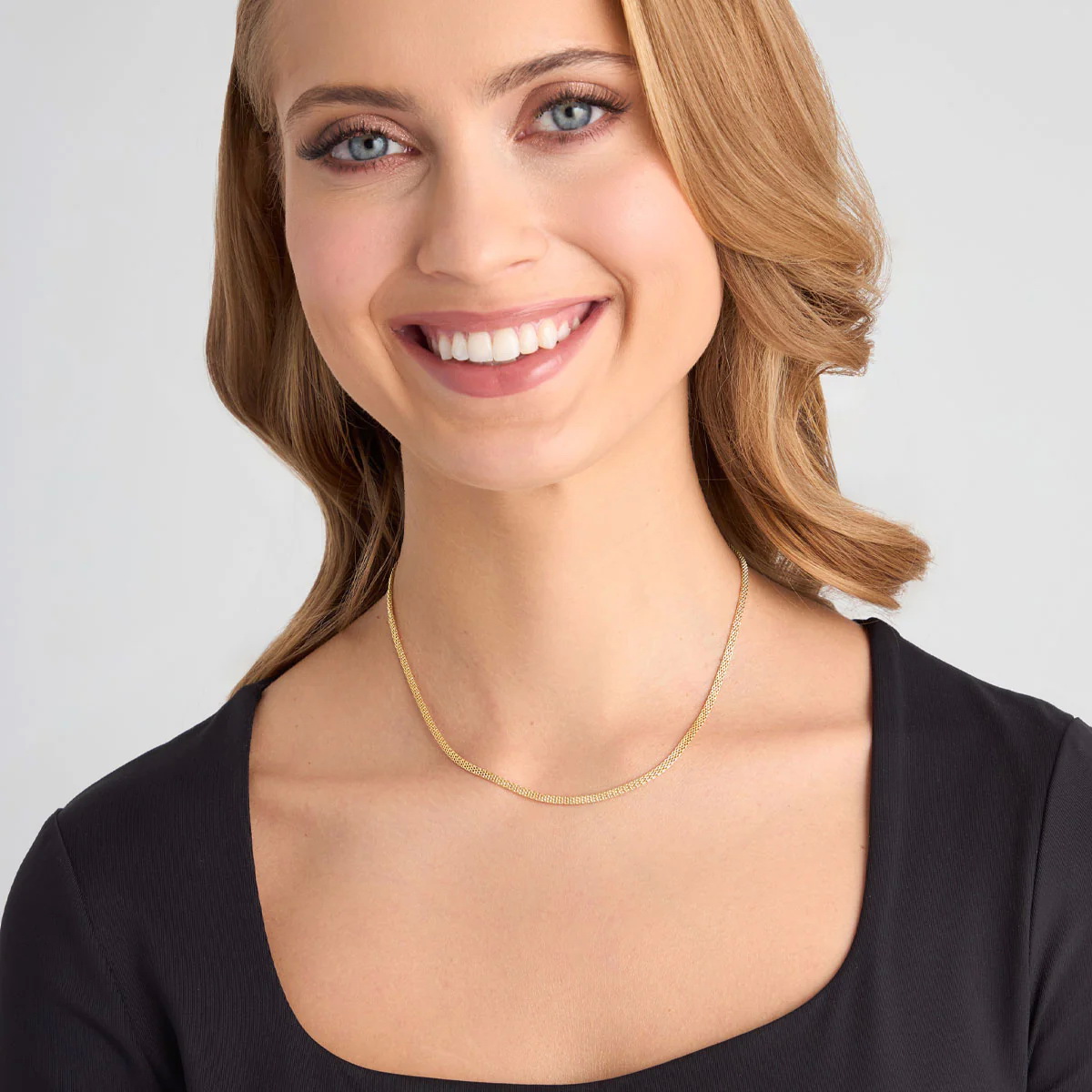 Srebrny pozłacany naszyjnik ładny i prosty | NSC6723Y - obrazek 4