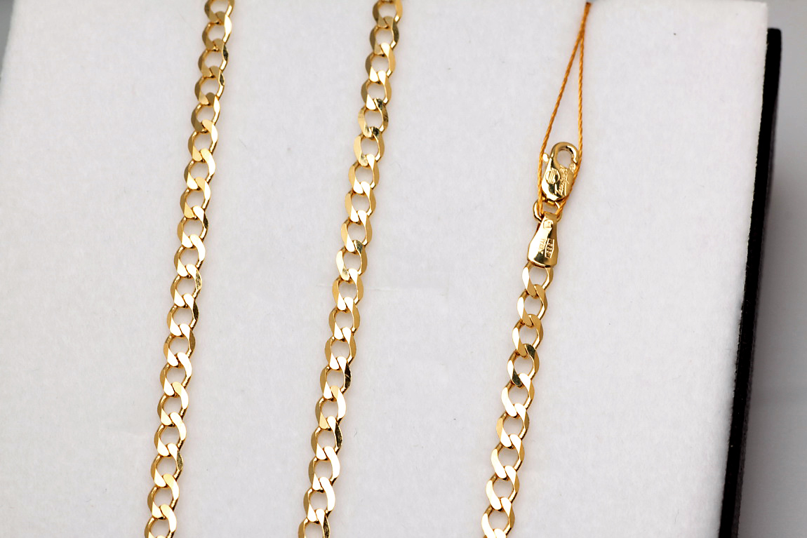 Złoty łańcuszek 585 pancerka pełna 55cm | LZX4246 - obrazek 5