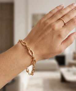 Alternatywny widok Złota bransoletka owalne ogniwa w żółtym złocie próby 333 | BZX21281