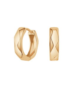 Kolczyki koła geometryczne 15mm | srebro pozłacane 925 - KJS56444Y