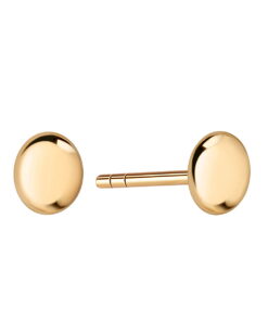 Kolczyki owalne basic 5mm | srebro pozłacane 925 - KS56303Y