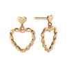Kolczyki serca skręcane i wiszące | srebro pozłacane 925 - KKS56311Y
