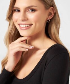 Alternatywny widok Kolczyki serca skręcane i wiszące | srebro pozłacane 925 - KKS56311Y