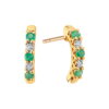 Piękne delikatne kolczyki z diamentami i szmaragdami w złocie 333 | KX21292E
