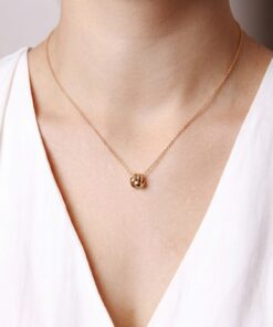 Alternatywny widok Złoty naszyjnik supełek , piękny regulowany 40-42cm, próba 333 | NZX13216